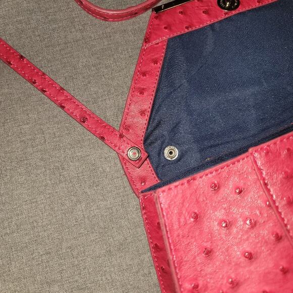 Merona Pink Ostrich Envelope Clutch Purse EUC - Picture 6 of 7